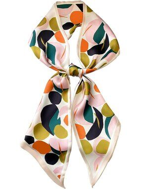 Women's Pink Green Peddle Stylish Satin Headscarf Wrap Lightweight Scarves Scarf